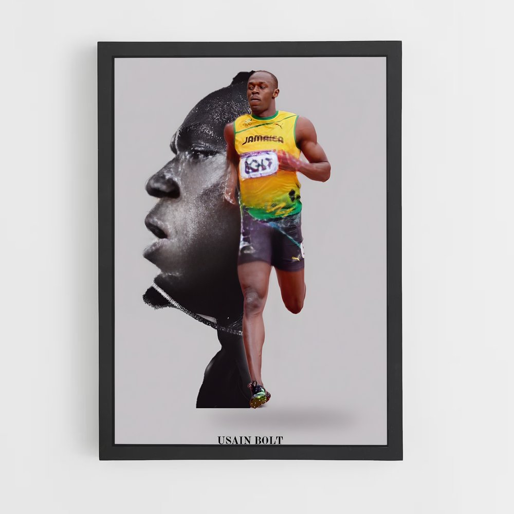 Poster Usain bolt Olympiades – affiche Athlétisme (vue 2)